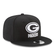 New Era Green Bay Packers G 9FIFTY Snapback Hat Black White front right