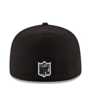 Back View of New Era Green Bay Packers Black White 59FIFTY Fitted Hat