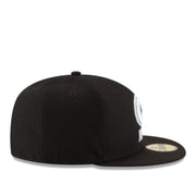 Side View of New Era Green Bay Packers Black White 59FIFTY Fitted Hat