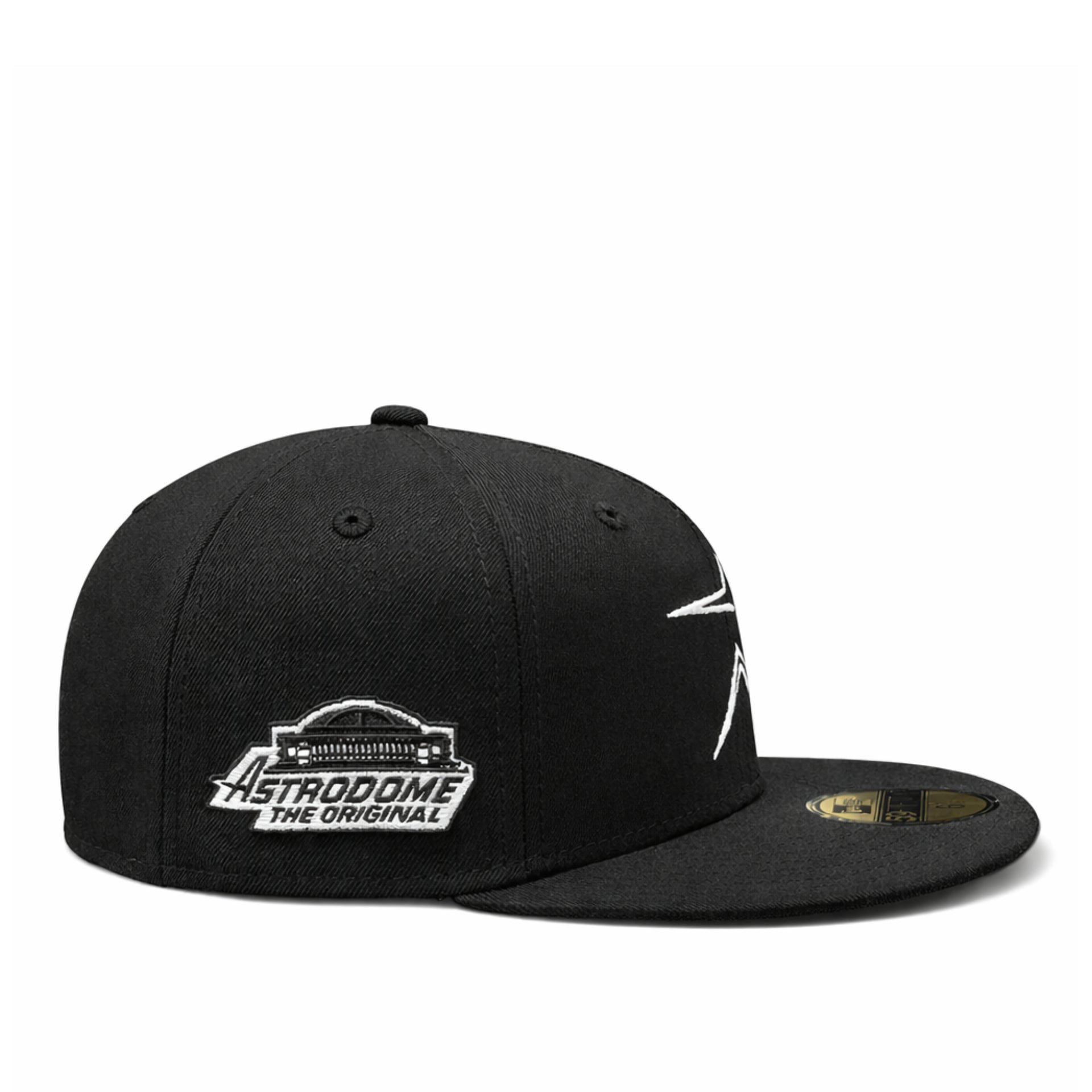 New Era Houston Astros Cooperstown Astrodome Black 59FIFTY Fitted Hat Side View