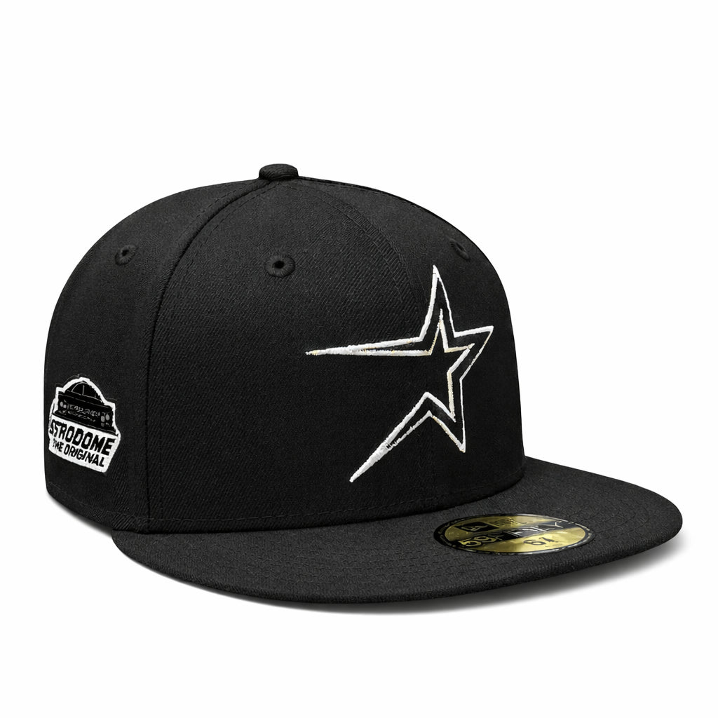 New Era Houston Astros Cooperstown Astrodome Black 59FIFTY Fitted Hat Front View