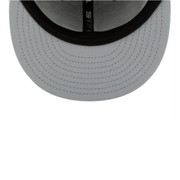 New Era Houston Astros Black on Black 59FIFTY Fitted Hat gray under visor view