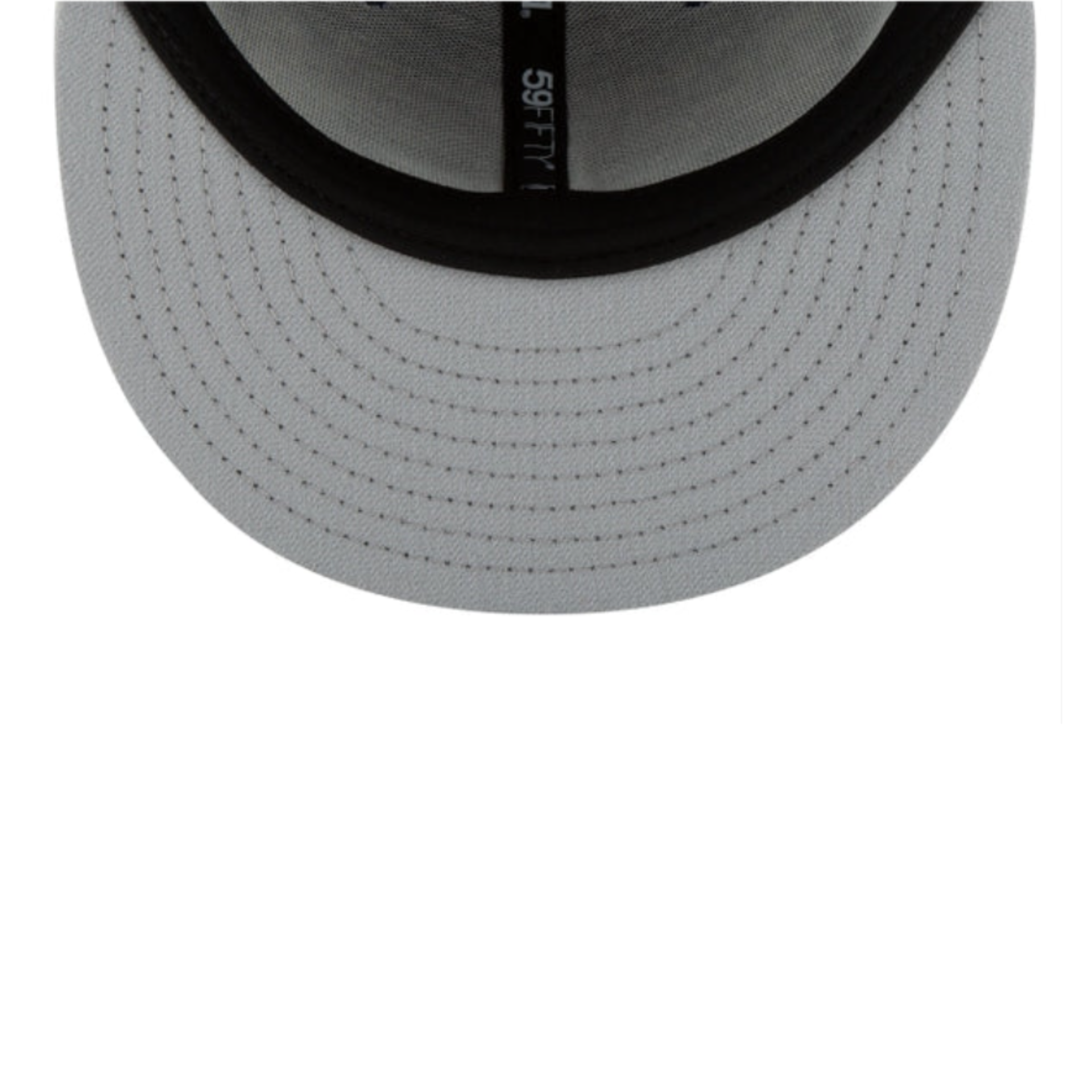 New Era Houston Astros Black on Black 59FIFTY Fitted Hat gray under visor view