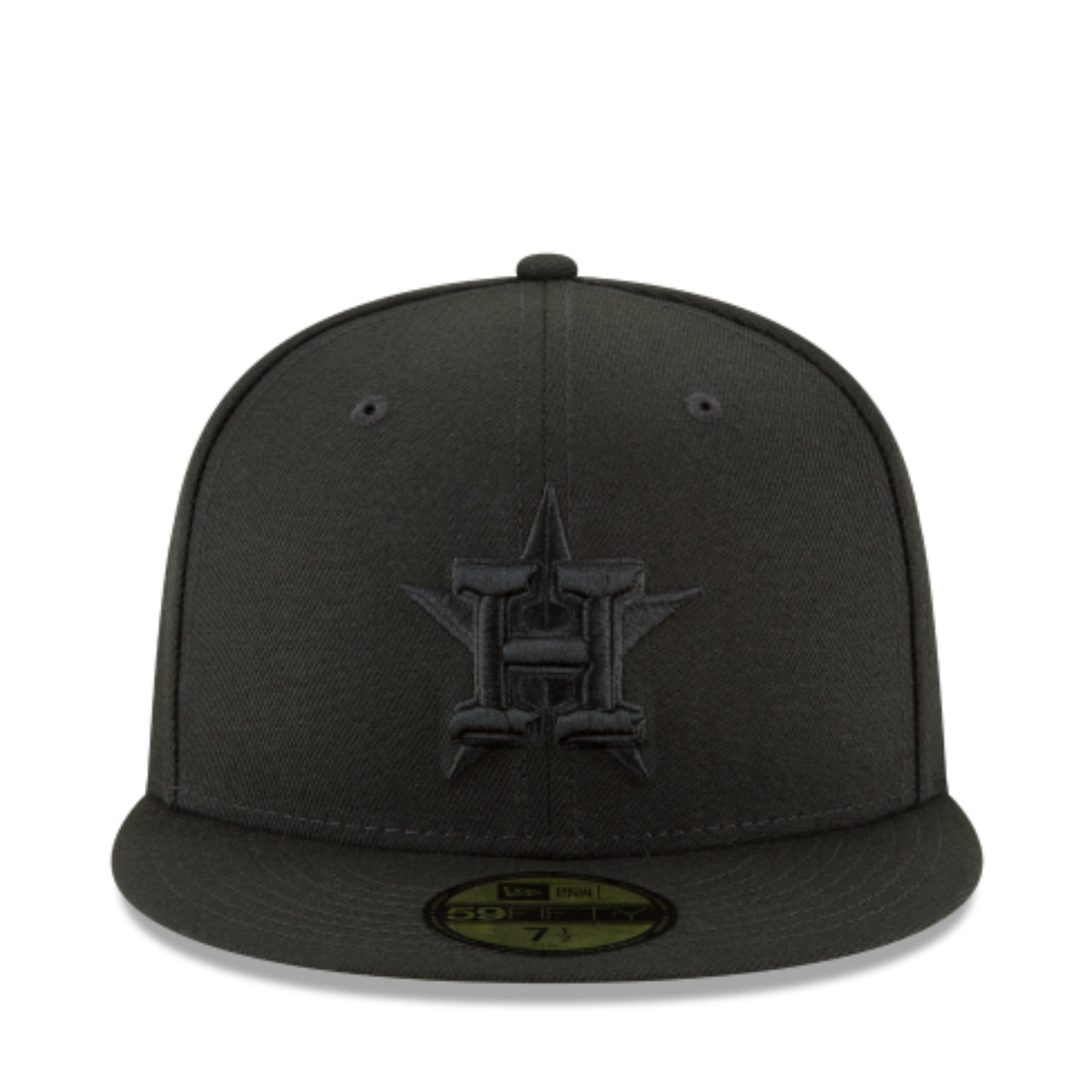 New Era Houston Astros Black on Black 9FIFTY Snapback Hat front view