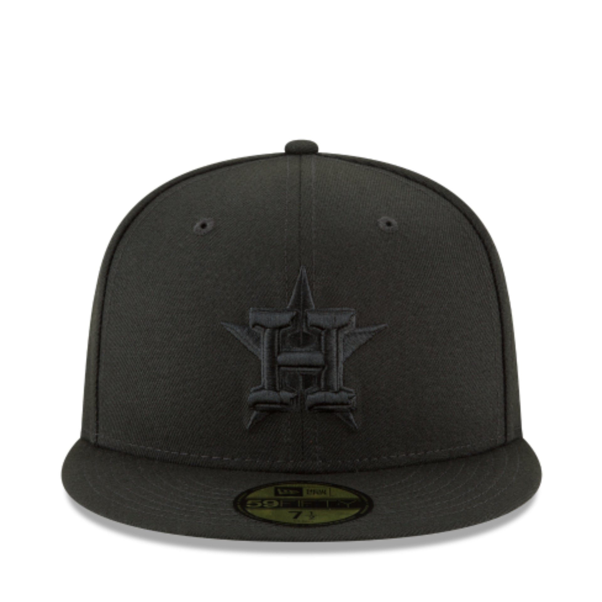New Era Houston Astros Black on Black 9FIFTY Snapback Hat front view