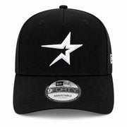 New Era Houston Astros Star Logo 45th Anniversary 9FORTY A-Frame Snapback Hat - Black/White front view
