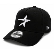 New Era Houston Astros Star Logo 45th Anniversary 9FORTY A-Frame Snapback Hat - Black/White front left view