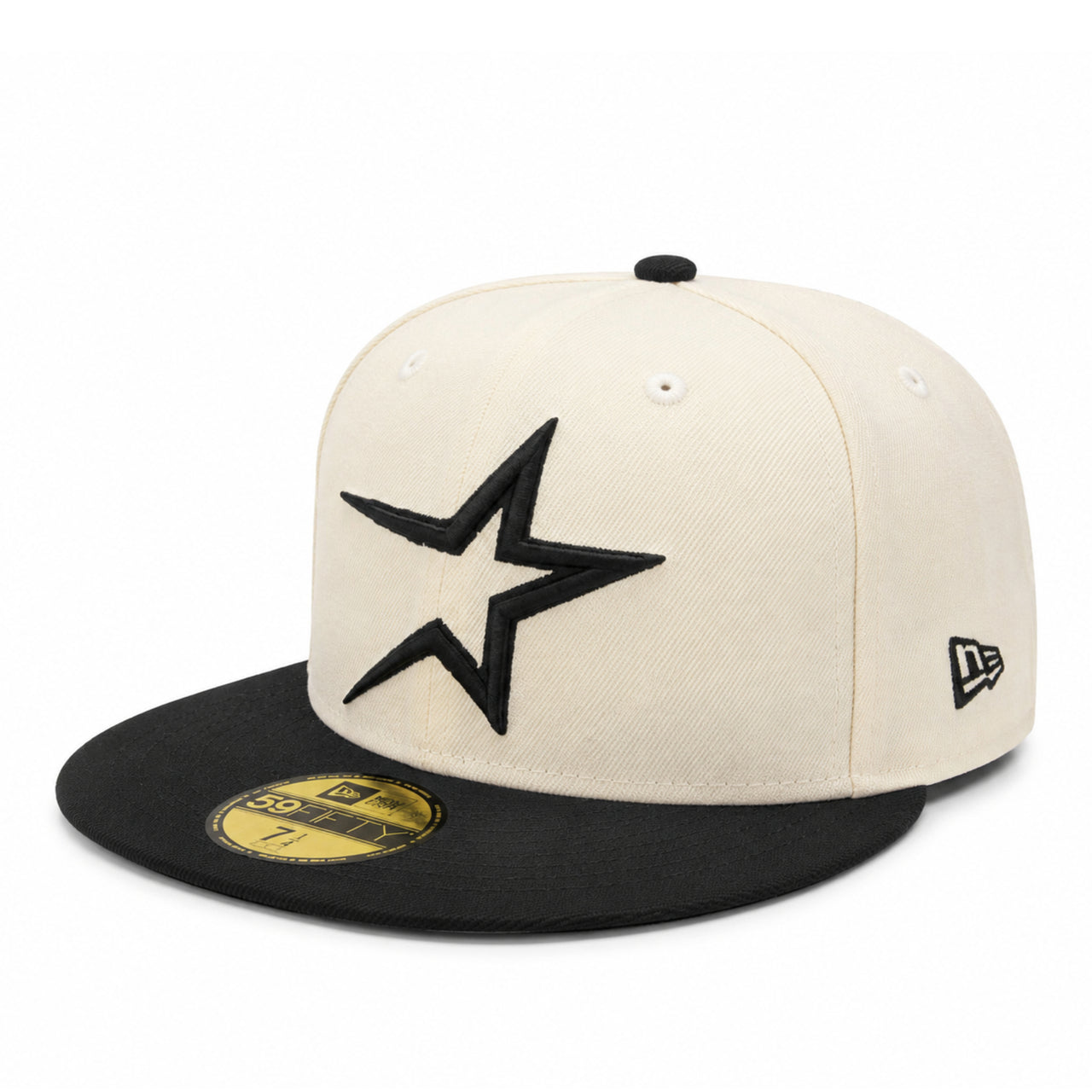 New Era Houston Astros Cooperstown 59FIFTY Fitted Hat - Chrome Black front left view