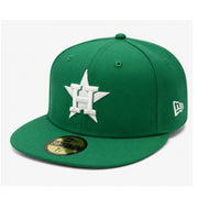 New Era Houston Astros Kelly Green 59FIFTY Fitted Hat front angle view