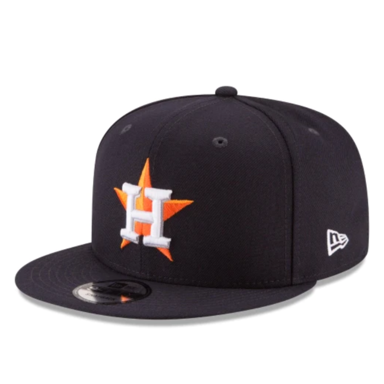 New Era Houston Astros Navy 9FIFTY Snapback Hat front left view