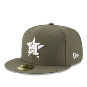 New Era Houston Astros Olive 59FIFTY Fitted Hat front left view