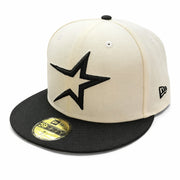 New Era Houston Astros Cooperstown 59FIFTY Fitted Hat - Chrome Black front side view