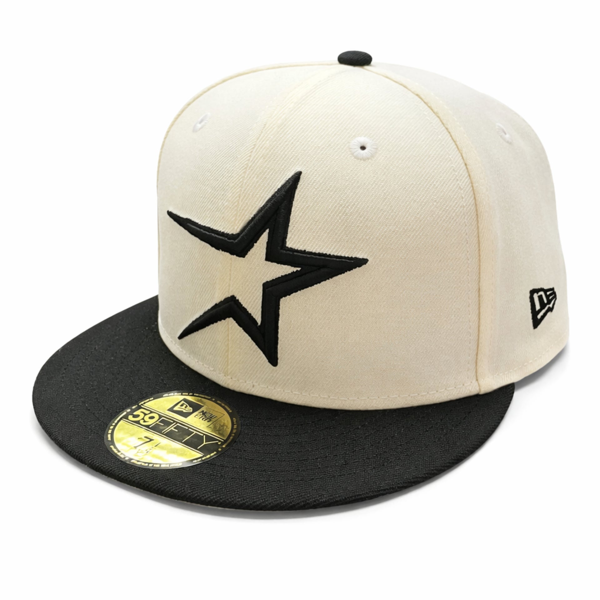 New Era Houston Astros Cooperstown 59FIFTY Fitted Hat - Chrome Black front side view