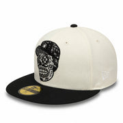 New Era Houston Astros Sugar Skull 59FIFTY Fitted Hat - Chrome Black left front view