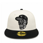 New Era Houston Astros Sugar Skull 59FIFTY Fitted Hat - Chrome Black front view