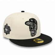 New Era Houston Astros Sugar Skull 59FIFTY Fitted Hat - Chrome Black front angle view