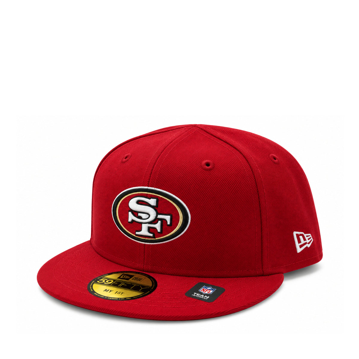 New Era INFANT My First San Francisco 49ers Red 59FIFTY Fitted Hat front angled view