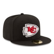 New Era Kansas City Chiefs KC Black 59FIFTY Fitted Cap front right view
