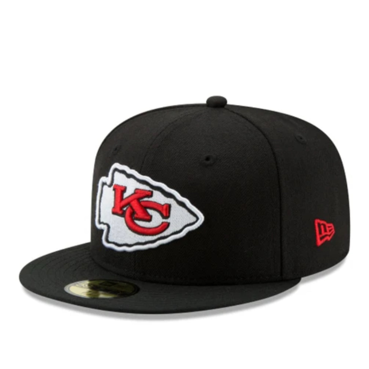 New Era Kansas City Chiefs KC Black 59FIFTY Fitted Cap front left angle view
