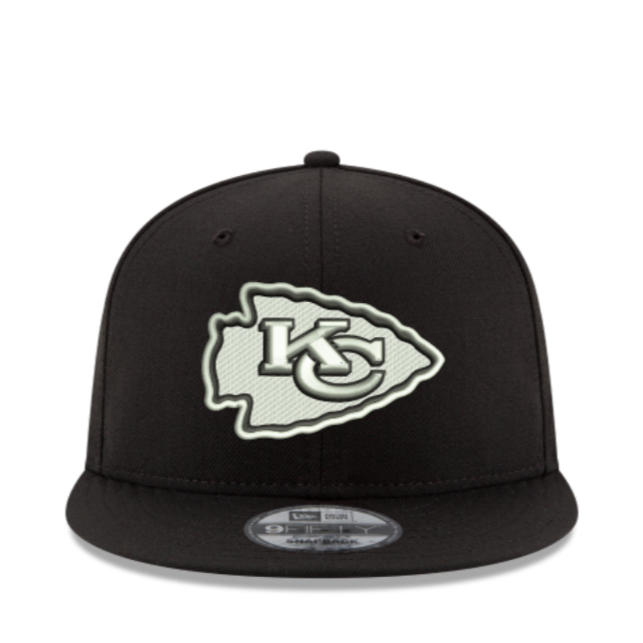 New Era Kansas City Chiefs KC Black White 9FIFTY Snapback front view