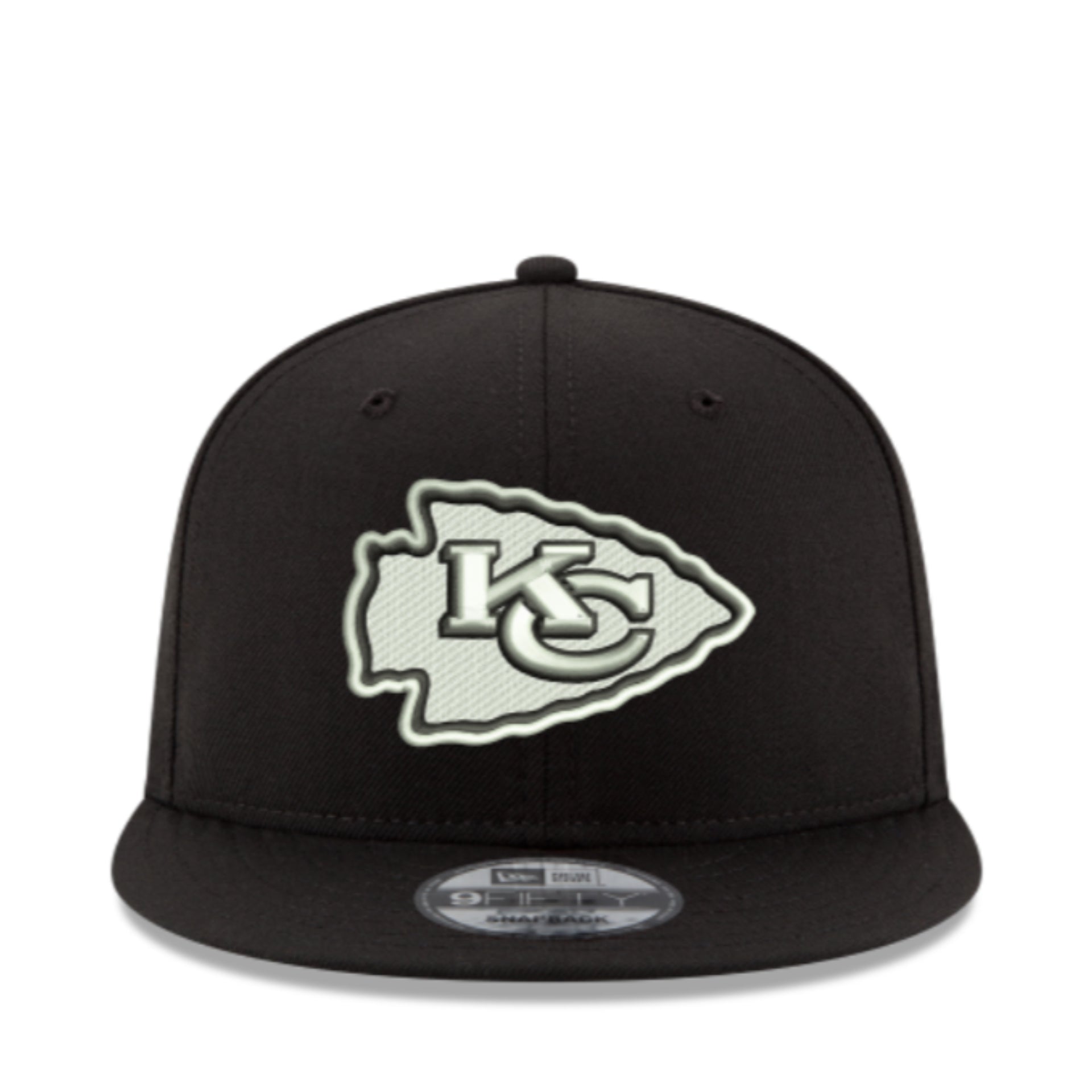New Era Kansas City Chiefs KC Black White 9FIFTY Snapback front view