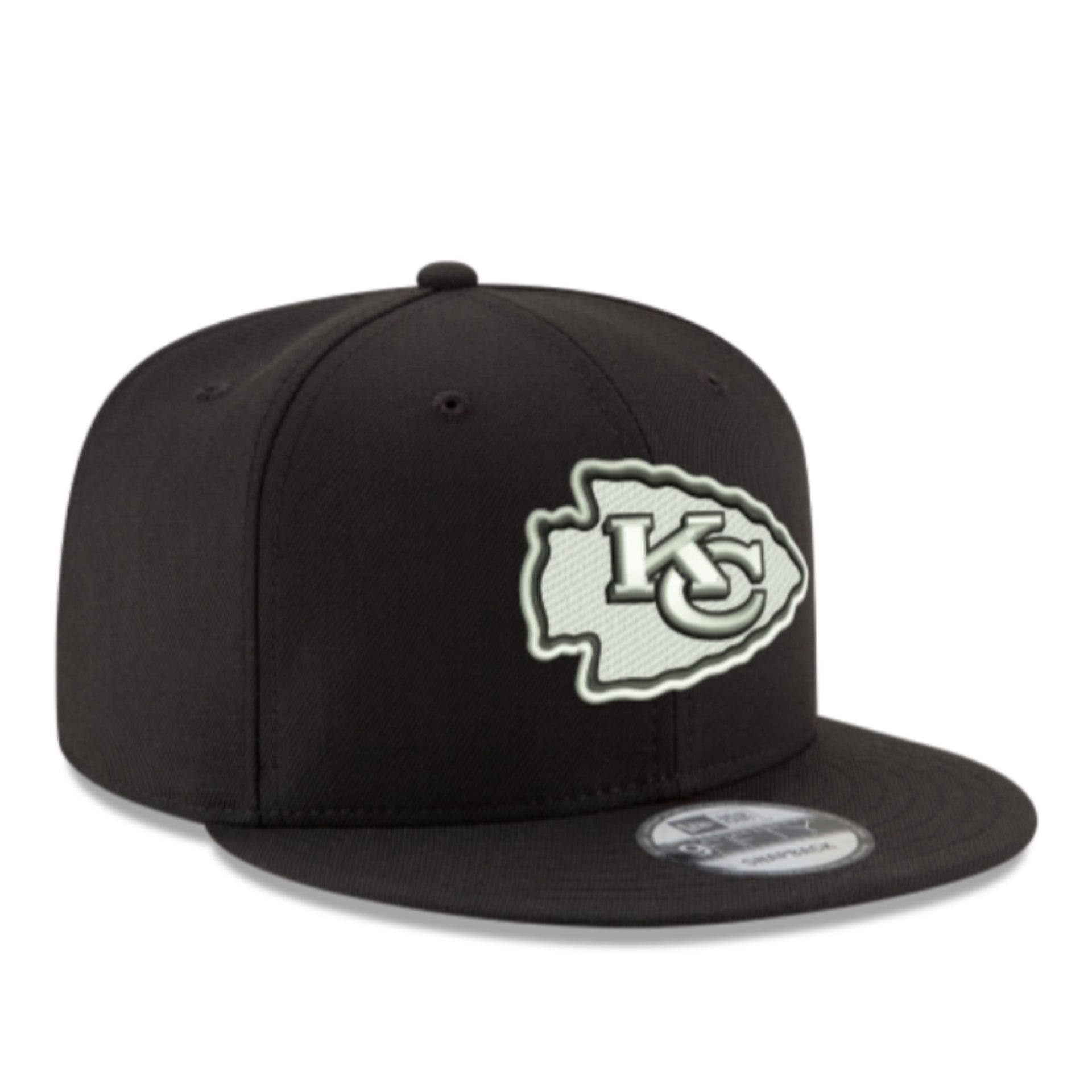 New Era Kansas City Chiefs KC Black White 9FIFTY Snapback right side view