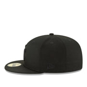 New Era Kansas City Royals KC Black on Black 59FIFTY Fitted Hat left side view