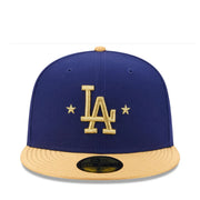 New Era Kids Los Angeles Dodgers 2025 World Series Champions Gold 59FIFTY Fitted Hat front view