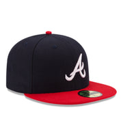 New Era Atlanta Braves Authentic Collection YOUTH 59FIFTY Fitted Hat front right view