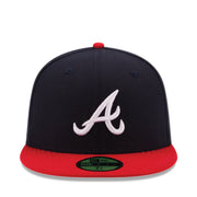 New Era Atlanta Braves Authentic Collection YOUTH 59FIFTY Fitted Hat front view