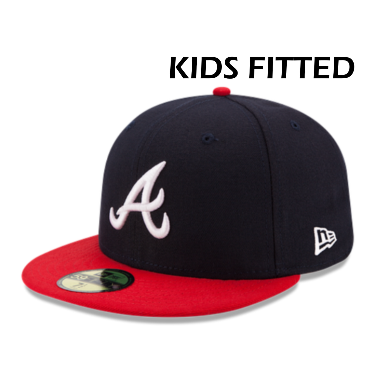 New Era Atlanta Braves Authentic Collection YOUTH 59FIFTY Fitted Hat front angle view