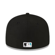 New Era Youth Florida Marlins Black 59FIFTY Fitted Hat back view
