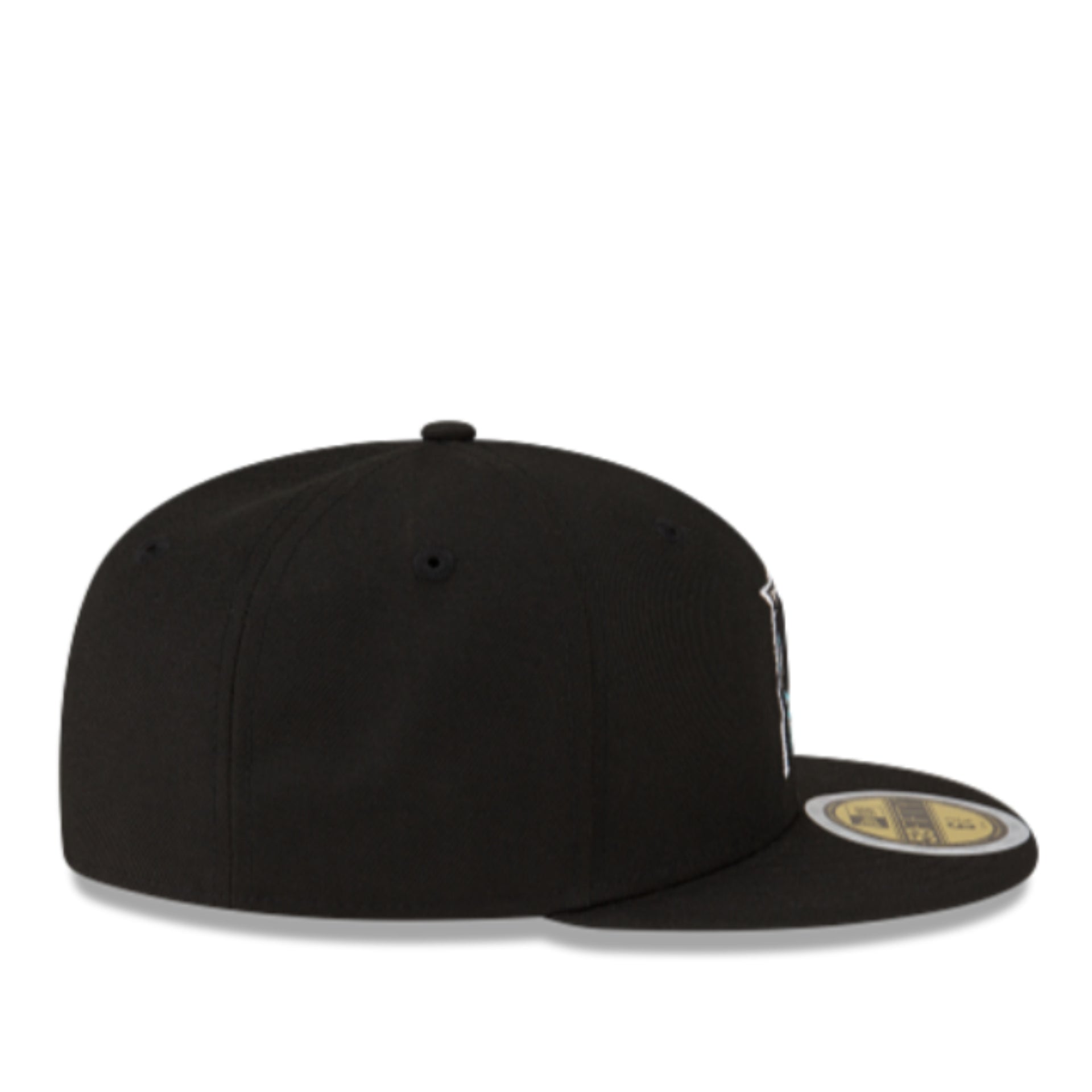 New Era Youth Florida Marlins Black 59FIFTY Fitted Hat right side view