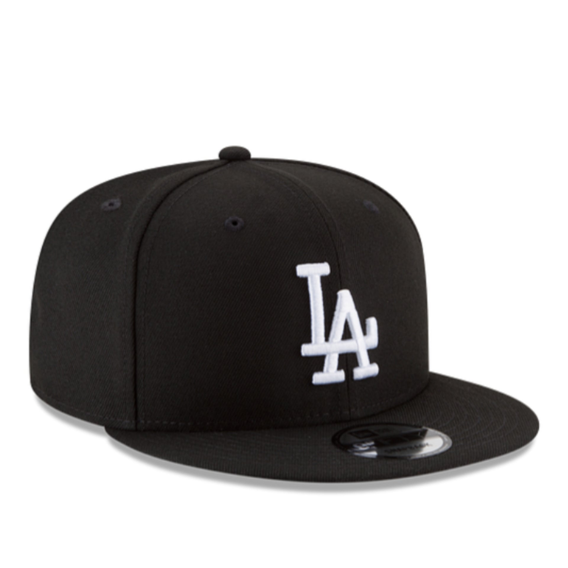 New Era YOUTH Los Angeles Dodgers LA 9FIFTY Snapback Hat - Black front right view