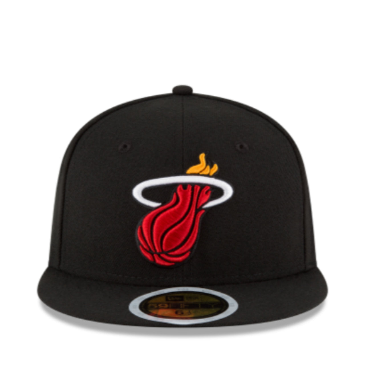 New Era YOUTH Miami Heat Black 59FIFTY Fitted Hat front view