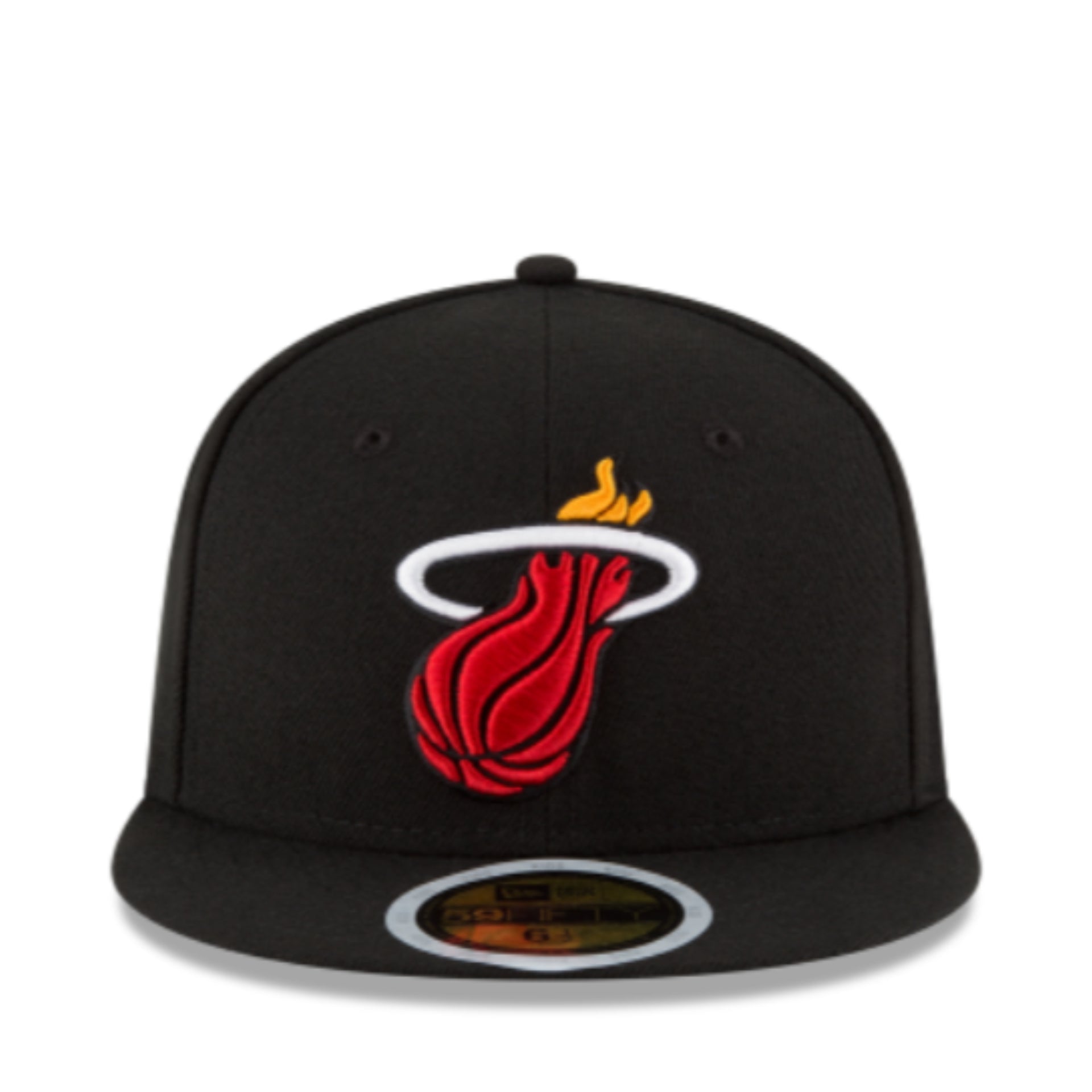 New Era YOUTH Miami Heat Black 59FIFTY Fitted Hat front view