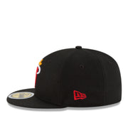 New Era YOUTH Miami Heat Black 59FIFTY Fitted Hat left side view