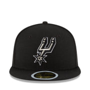 New Era Youth San Antonio Spurs Black 59FIFTY Fitted Hat front view