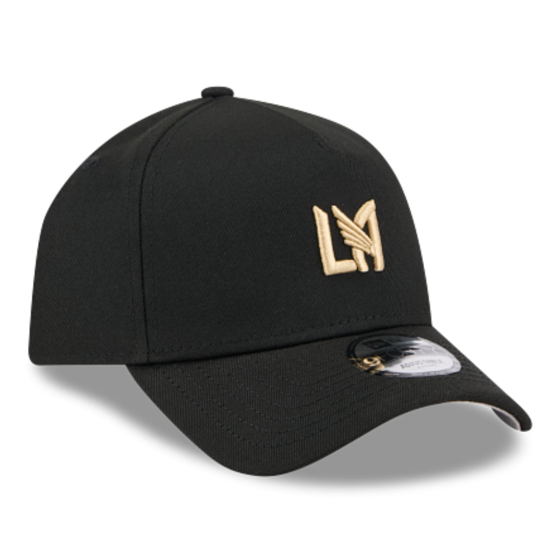 New Era MLS Los Angeles FC Black 9FORTY A-Frame Snapback Hat front right angle view