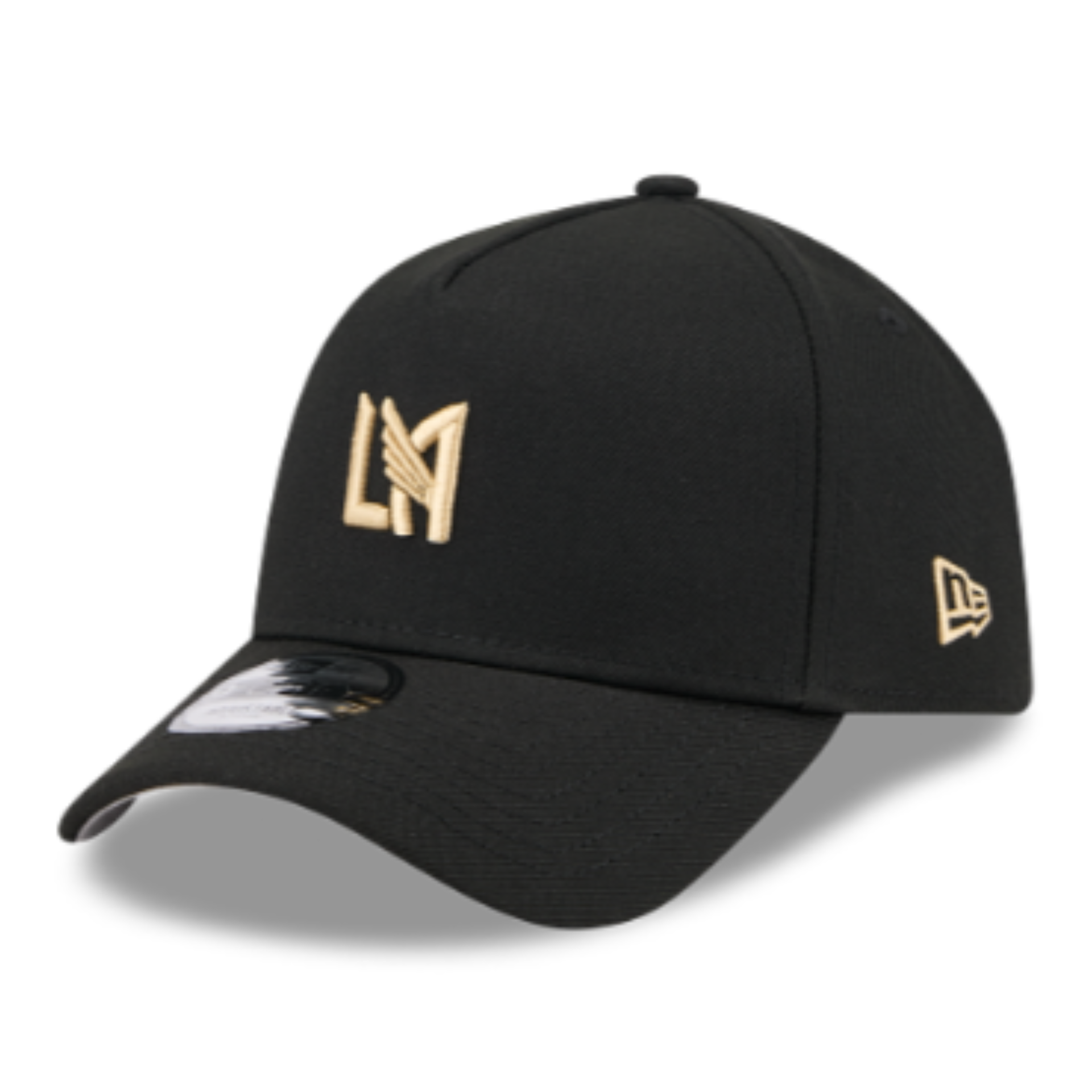 New Era MLS Los Angeles FC Black 9FORTY A-Frame Snapback Hat front left angle view