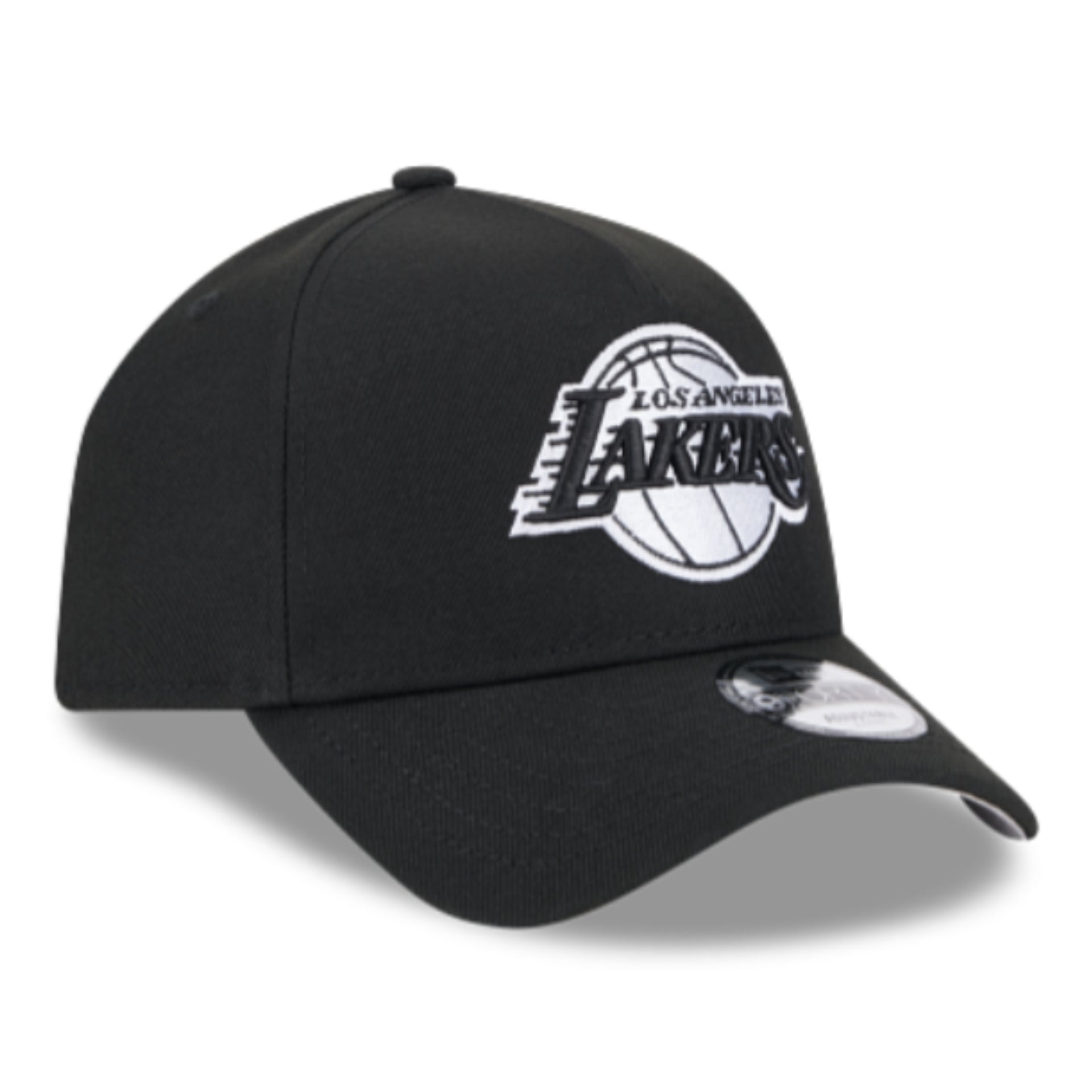 New Era Los Angeles Lakers 9FORTY A-Frame Snapback Hat front right angle view