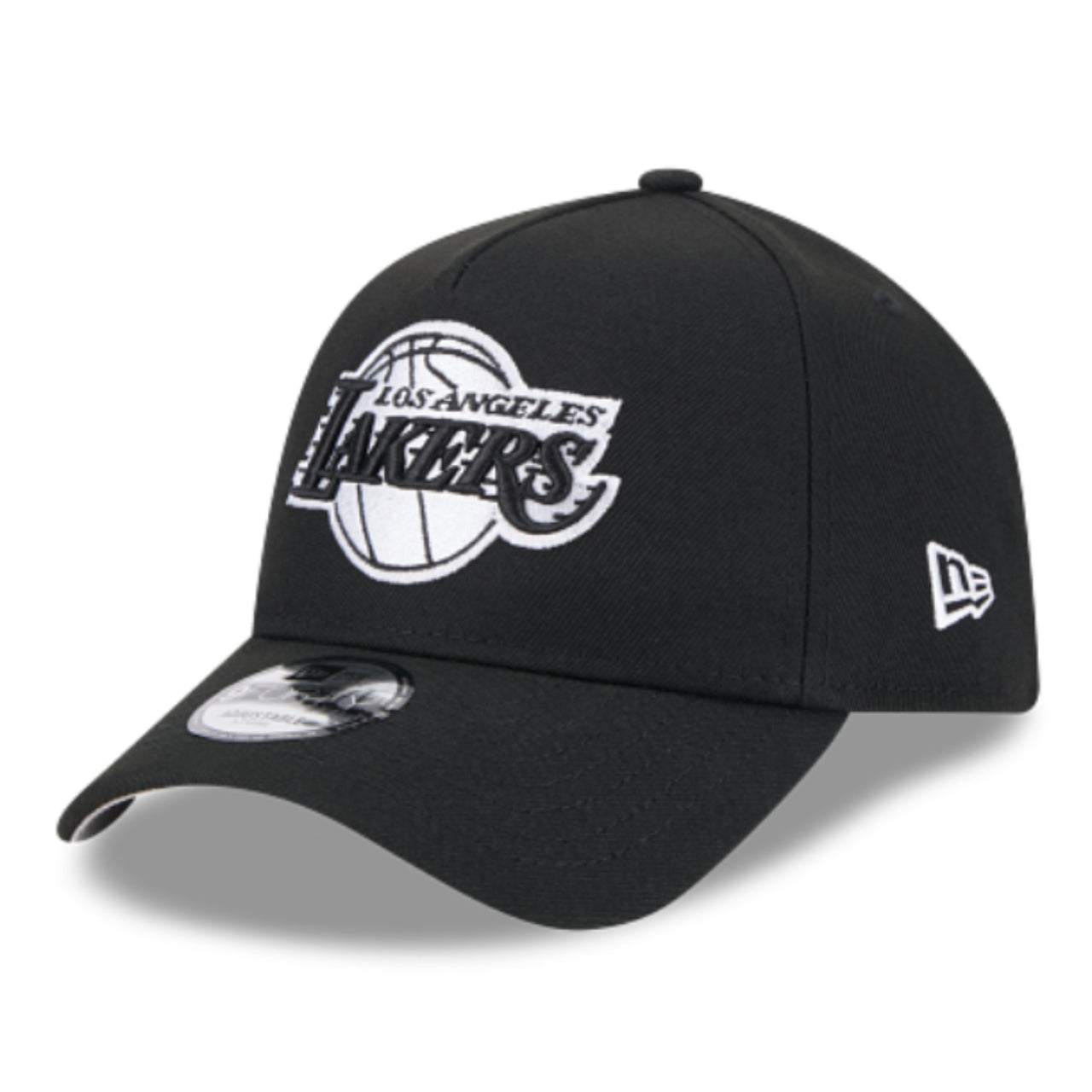 New Era Los Angeles Lakers 9FORTY A-Frame Snapback Hat front left angle view
