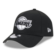 New Era Los Angeles Lakers 9FORTY A-Frame Snapback Hat front left angle view