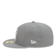 New Era Las Vegas Raiders Gray White 59FIFTY Fitted Hat left side view