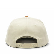 back of New Era Las Vegas Raiders A-Frame 9FORTY Snapback-Chrome/Toasted Peanut