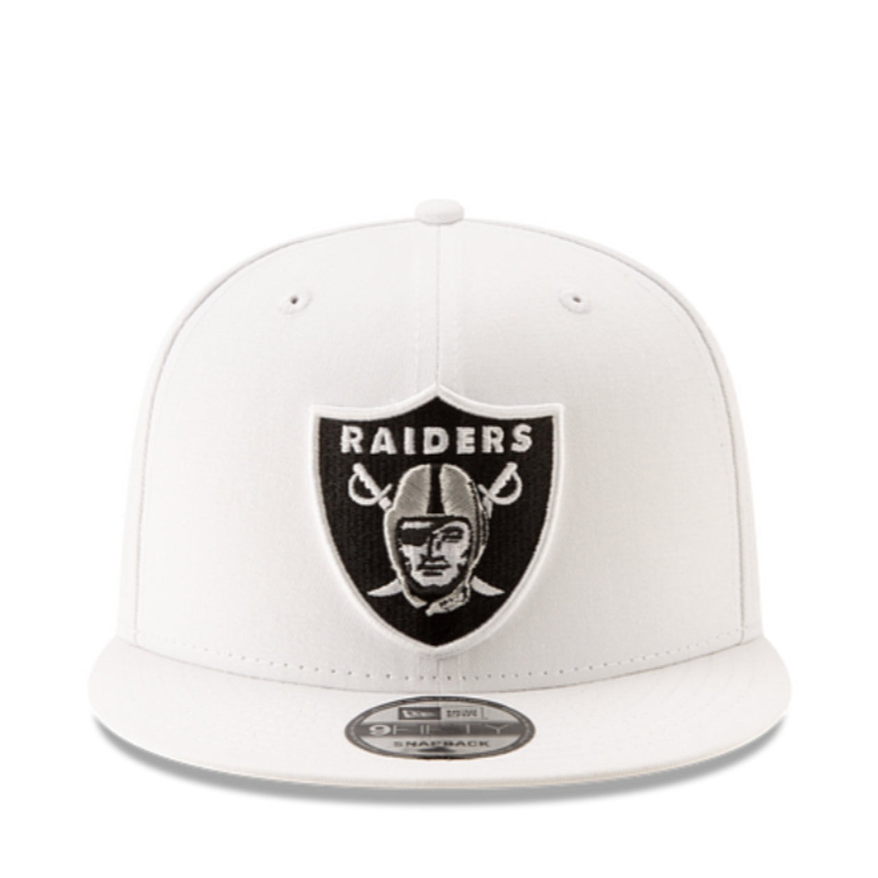 New Era Las Vegas Raiders White Black 9FIFTY Snapback Hat front view