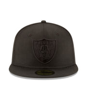 New Era Las Vegas Raiders Black on Black 59FIFTY Fitted Cap front view