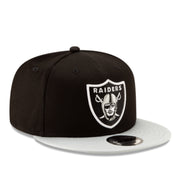 New Era Las Vegas Raiders 9FIFTY Snapback Hat - Black/Gray 2 Tone front right view