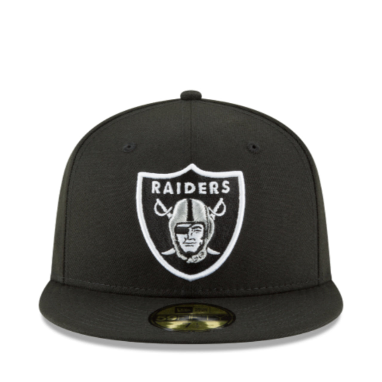 New Era Las Vegas Raiders Black White 59FIFTY Fitted Cap front view