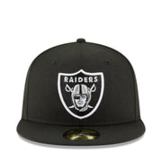 New Era Las Vegas Raiders Black White 59FIFTY Fitted Cap front view